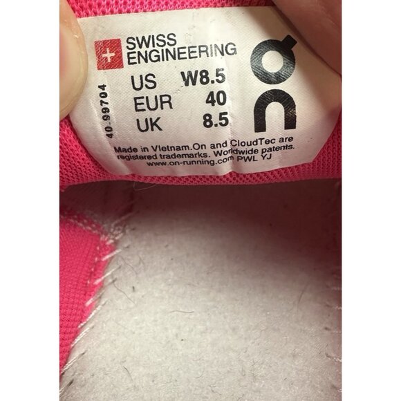 On Cloud X Shoes Womens 8.5 Hot Pink CloudTec Athletic Running Swiss 40.99704 - Picture 9 of 9